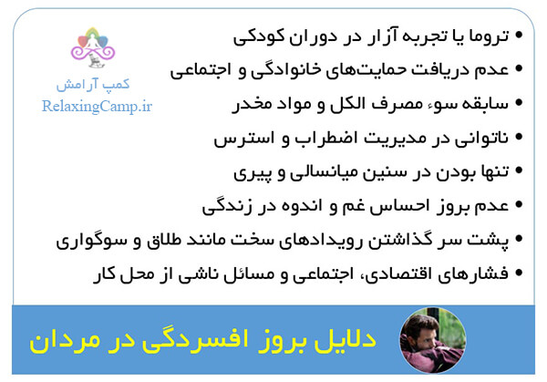 دلایل بروز افسردگی در مردان